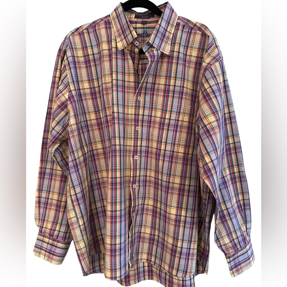 Alan Flusser men’s plaid long sleeve button down size XL